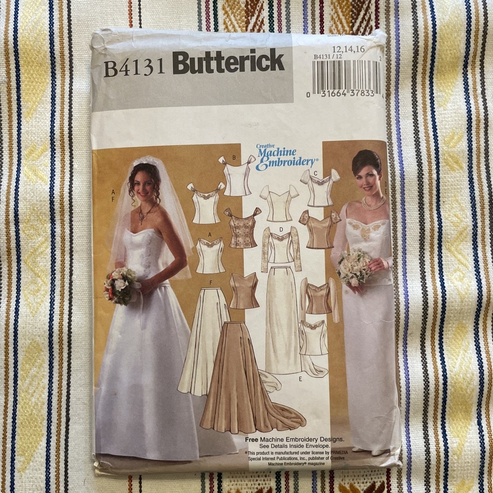 Butterick B4131 Wedding Dress 11 Bodices & 3 Skirts (12, 14, 16)
